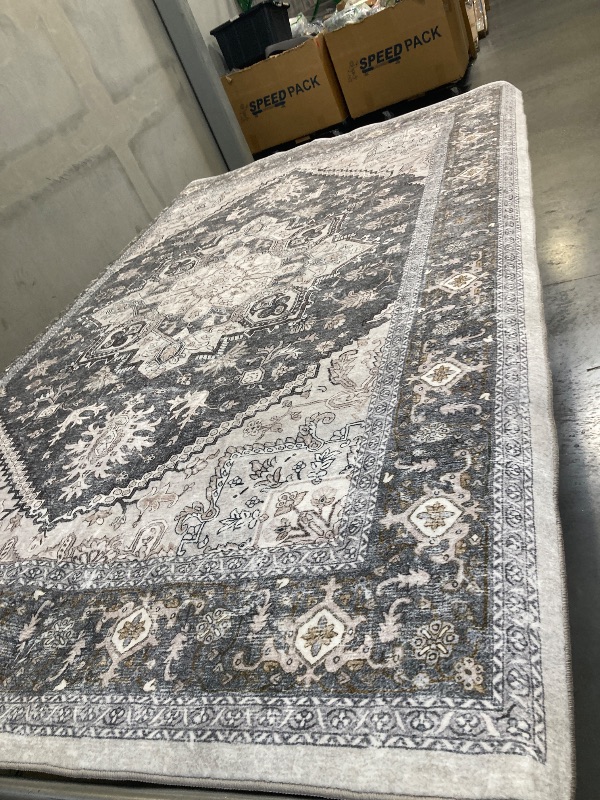 Photo 1 of  OPPODREAM Soft Area Rugs 5x7, 5x7 Washable Rug with Non Slip Backing, 5 x 7 Faux Cashmere Low-Pile Carpet, Greenish Grey 