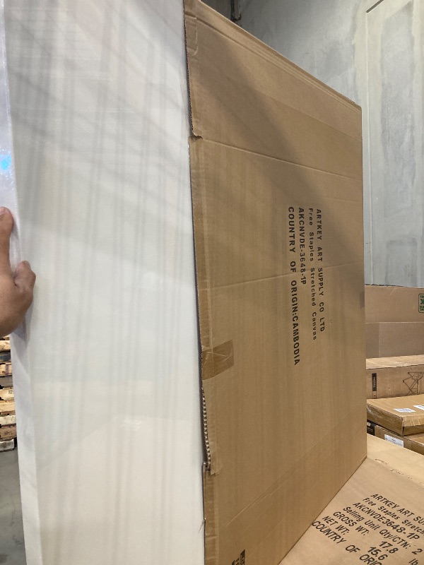 Photo 1 of Gallery Wrapped Large Stretched Canvases for Painting 36x48 Inch 1-Pack, 16 oz Triple Primed Acid-Free 100% Cotton Blank Canvas, Spline Large Canvas for Oil Paint Acrylics Pouring & Wet Art Media