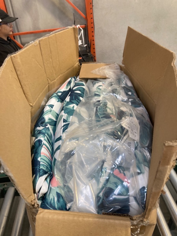 Photo 1 of  EAGLE PEAK Tufted Outdoor/Indoor Seat/Back Chair Cushions, Set of 2, 42'' x 21'', Tropic Green 