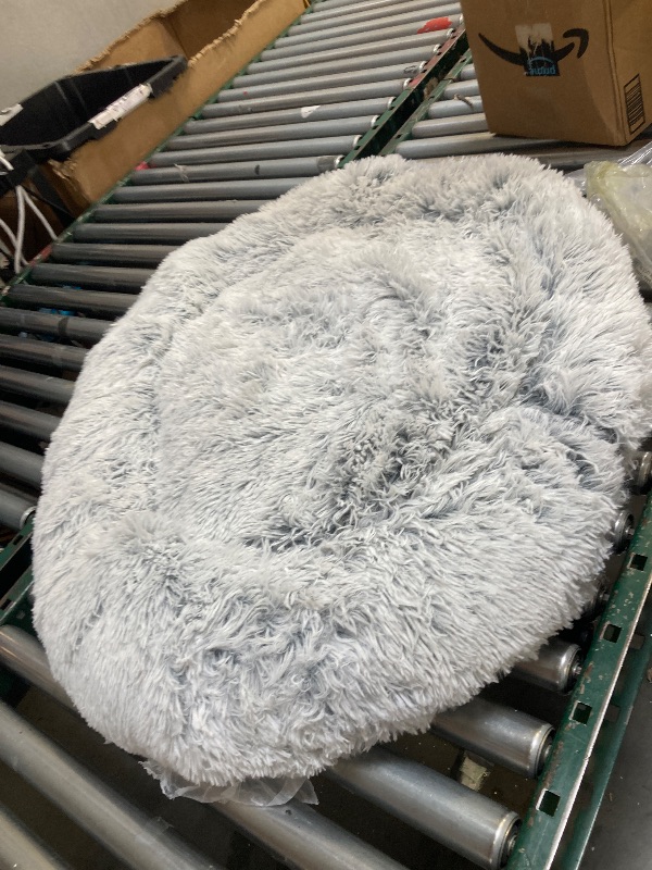 Photo 1 of  Calming Dog Bed & Cat Bed, Anti-Anxiety Donut Dog Cuddler Bed, Warming Cozy Soft Dog Round Bed, Fluffy Faux Fur Plush Dog Cat Cushion Bed for Small Medium Dogs and Cats (20"/24"/27"/30") 