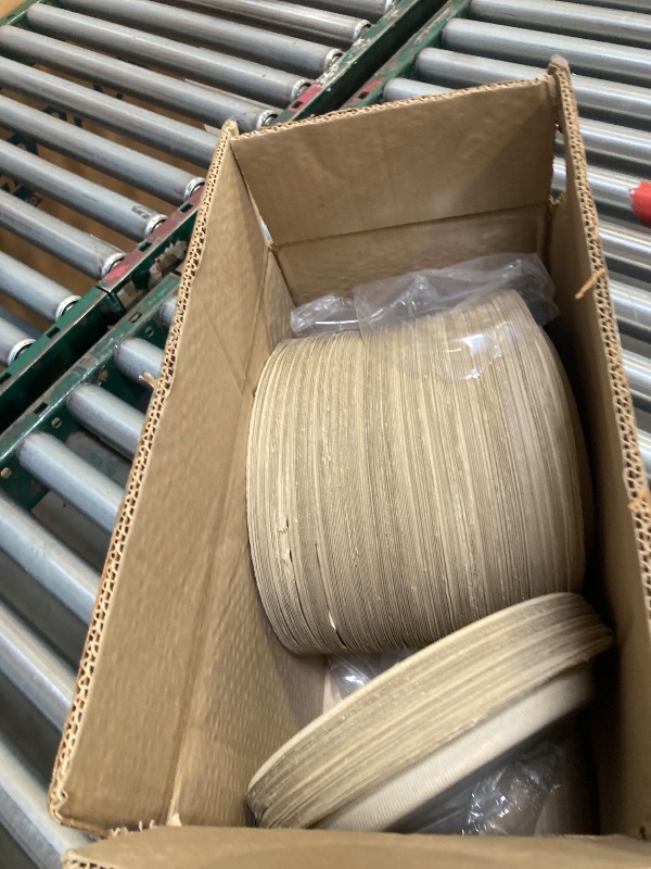 Photo 1 of  100% Compostable Paper Plates, Heavy Duty Disposable Plates [125-Pack] 9 Inch Plates - Eco-Friendly, Biodegradable Sugarcane Bagasse, Natural Unbleached Brown 9" Dinner Paper Plate Disposable 