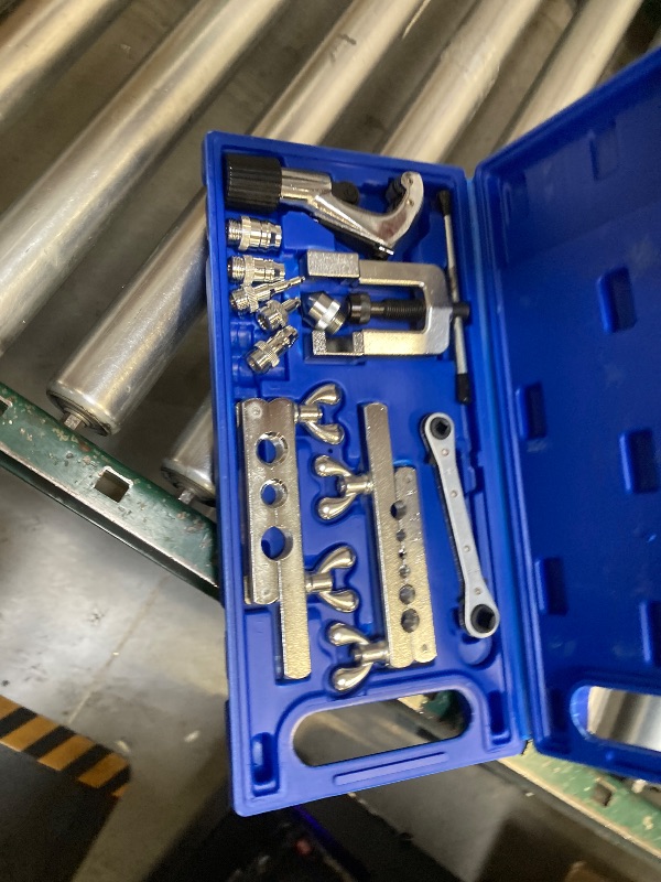 Photo 1 of Thorstone Single Flaring Tool & Swaging Tool Kit for HVAC, Tubing, Copper Pipe Flaring with Tubing Cutter and Ratchet Wrench, 45 Degrees, Blue