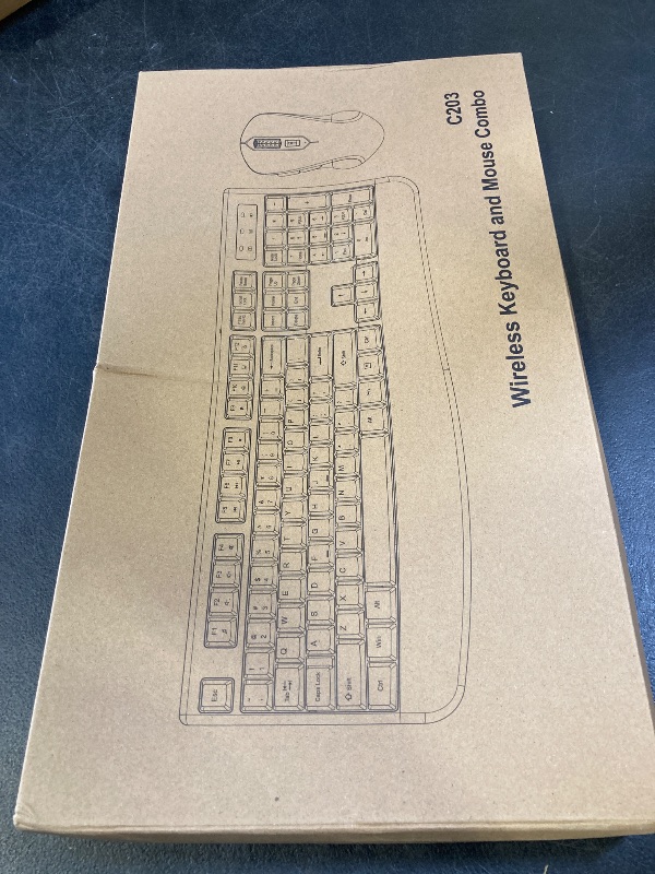 Photo 1 of Wireless Keyboard and Mouse Combo, Full-Sized 2.4GHz Wireless Keyboard with Comfortable Palm Rest and Optical Wireless Mouse for Windows, Mac OS PC/Desktops/Computer/Laptops (Black)