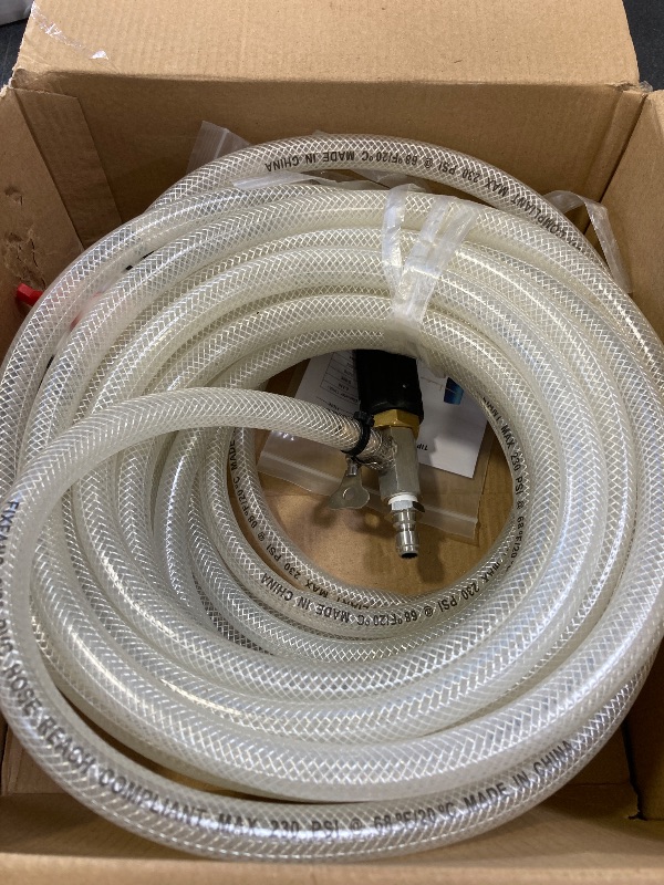 Photo 1 of FIXFANS Adjustable Pressure Washer Long Range Nozzle 4-4.5 GPM with 45 FT Braid Hose, Downstream Injector Power Washer Spray Nozzle, External Chemical Injection, 1/4'' Quick Connect, 2500 to 4000 PSI