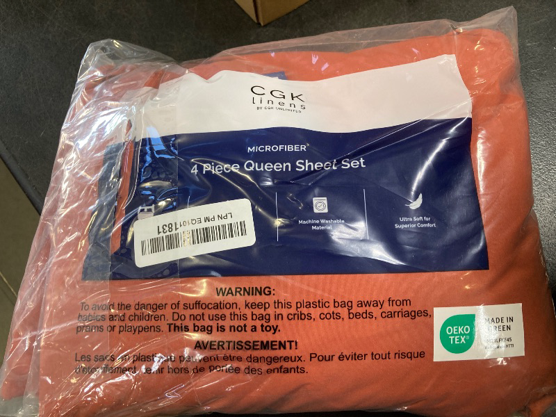 Photo 1 of Queen Size 4 Piece Sheet Set - Comfy Breathable & Cooling Bed Sheets Set - Hotel Luxury Bedding for Women, Men, Kids, Teens, Boys & Girls - Deep Pockets, Soft and Wrinkle Free - Oeko-Tex - Terracotta
