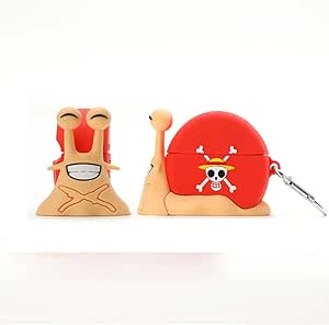 Photo 1 of New 3D Cute Cartoon Airpod case, Compatible for Airpod 1 & 2, Stylish Designer Skin, Very Suitable Teenagers, Children, Boys Girls (Lufi Snails)
