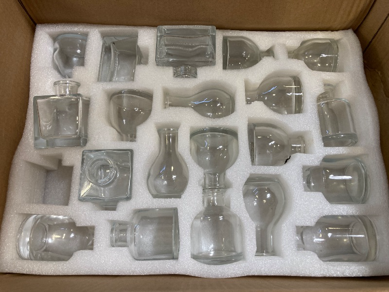 Photo 1 of Hewory Mini  Vases for Centerpieces: 42pcs Small Glass Vase Bulk - Clear Tiny Vases for Wedding Baby Shower Birthday Party Events Table Decor