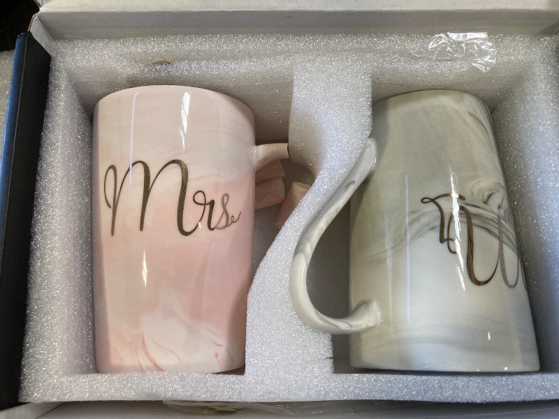 Photo 1 of Linkax Mr and Mrs Coffee Mug Couple Gifts, White Elephant Christmas Wedding Gifts for Couples 2025, Useful Anniversary Engagement Present for Couple Newlyweds Husband Wife Bridal Shower Bride to Be