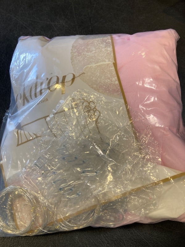 Photo 1 of 20ft x 10ft Pink Tulle Photo Backdrop Curtain with Lights String for Baby Shower Sheer Baby Pink Curtain Backdrop for Birthday Party Wedding Photo Booth Photography Background Decorations