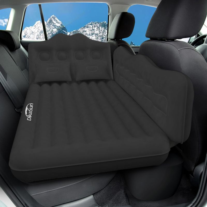 Photo 1 of DikaSun Car Air Mattress, Inflatable SUV Truck Camping Mattress for Back Seat, Thickened Travel Car Bed Sleeping Pad with Air Pump 2 Pillows