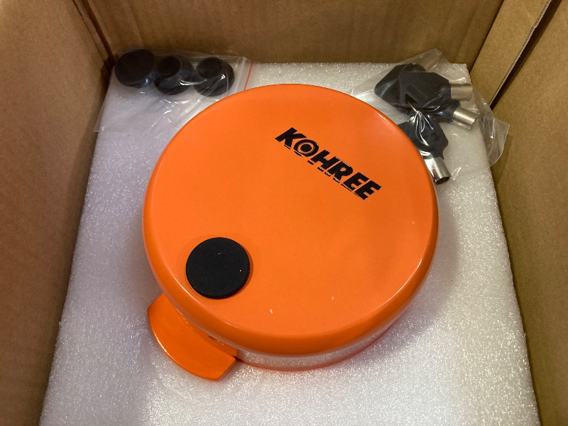 Photo 1 of Kohree Trailer Coupler Lock, Heavy Duty Hitch Lock Fits 2-5/16", 2" Couplers, RV Trailer Lock, Durable Steel Tongue Lock with Keys, Orange
