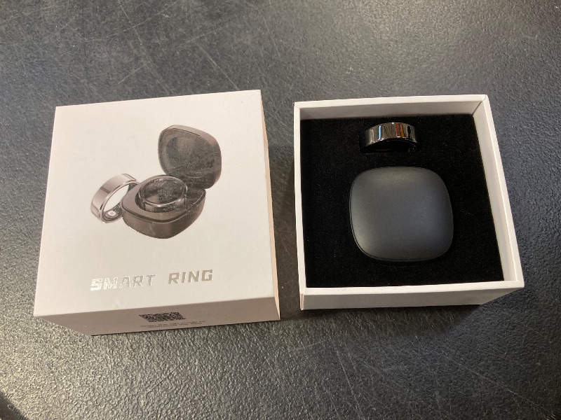 Photo 1 of Health Smart Ring for Men Women, Fitness Tracker with Heart Rate/Blood Pressure/Blood Oxygen Monitor,Sleep Tracker,Pedometer, IP68 Waterproof Ring for iPhone&Android, No Subscription (Black, Size11?