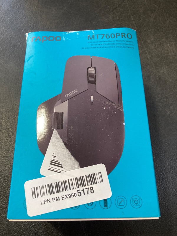 Photo 1 of Rapoo MT760 PRO Wireless Mouse, NearLink + Bluetooth 5.0 Multi-Device, 12K DPI, 2K Polling, Ergo for Work & Gaming, 11 Programmable Buttons, On-Board Memory, Quiet Clicks, USB-C, 120 Days Battery Life