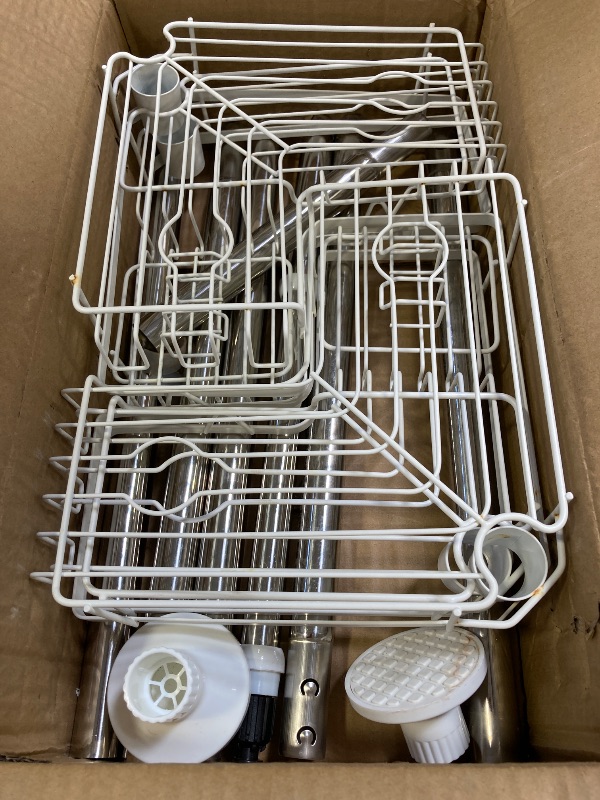Photo 1 of DAOYA Shower Caddy Tension Pole Corner - Stainless Steel Bathroom Organizer White Tension Rod Shower Shelves for Tub(22-114.2inch), Renter Friendly