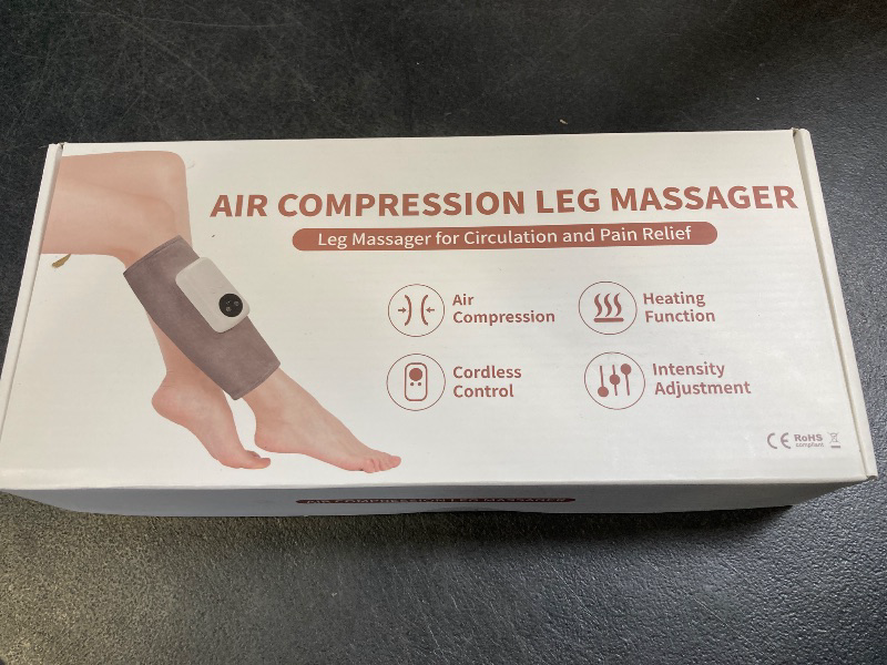 Photo 1 of Eniosvar Air Compression Leg Massager, Cordless Calf Massager with Heat, Air Compression Leg Massage for Circulation and Pain Relief, Gifts for Dad Mom Men Women, Gray (Single)