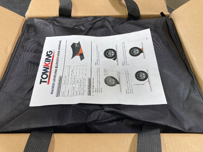 Photo 1 of TOWKING Camper Leveler System, 6" Lift, 35,000 lbs, 2-Pack RV Leveling Blocks with Curved Design & Wheel Chocks, Perfect for Campers, Fifth Wheels, and Dual Axle Trailers