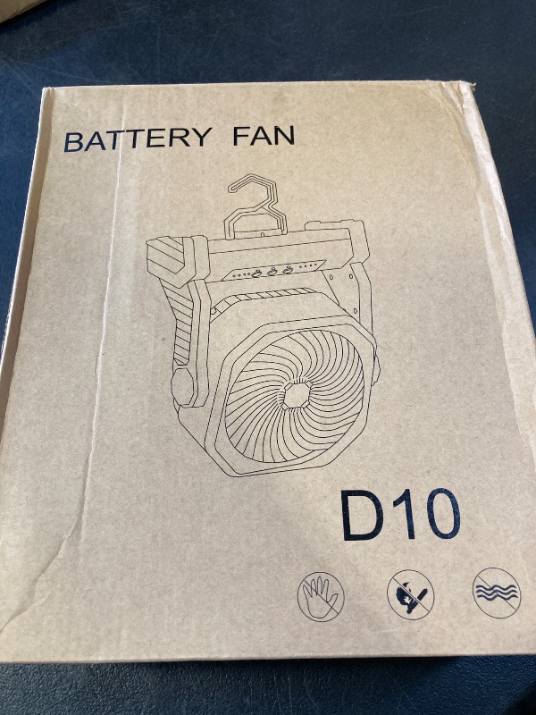 Photo 1 of 20000mAh Camping Fan, Rechargeable Battery Operated with 360° Rotatable Hook, 400 Lumes Light, 270° Pivot, 4 Speeds, 58Hrs Battery Powered Fan for Outdoor Tent Car Trip BBQ Hurricane Power Outages