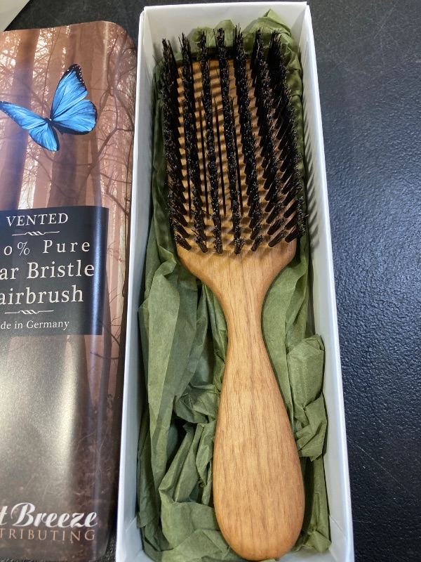 Photo 1 of 100% Pure Wild Boar Bristle, Vented Hair Brush, for Blow Drying and Natural Shine, Black Walnut Handle, Made in Germany