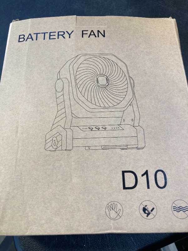 Photo 1 of 20000mAh Camping Fan, Rechargeable Battery Operated with 360° Rotatable Hook, 400 Lumes Light, 270° Pivot, 4 Speeds, 58Hrs Battery Powered Fan for Outdoor Tent Car Trip BBQ Hurricane Power Outages