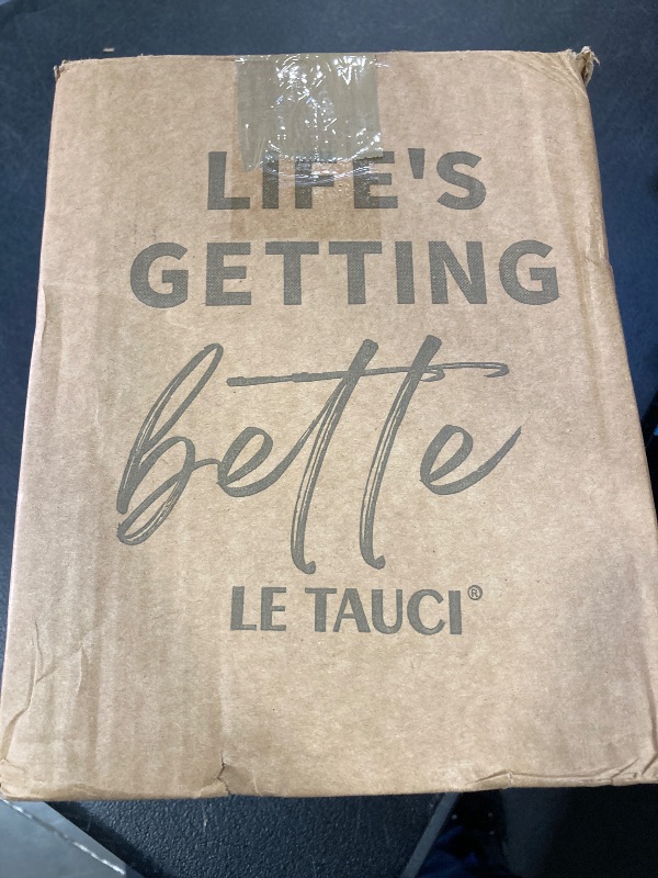 Photo 1 of *GRAY*_____LE TAUCI Utensil Holder, 7.3"+5.4" Ceramic Kitchen Utensil Holder for Countertop, Large Cooking Utensil Crocks for Kitchen Counter, Morden Utensil Organizer for Spatula, Set of 2, Glaze Marble Gray