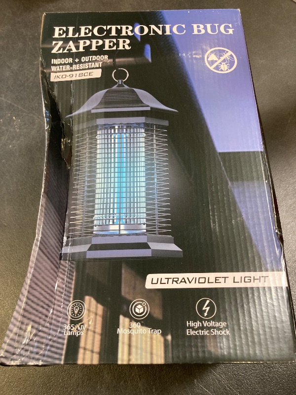 Photo 1 of AMUFER Bug Zapper Outdoor Indoor, 18W Power & 4400V Instant Grid Mosquito Repellent, Insect Control Efficiency Increased 100% Fly Trap for Patio, Backyard, Home