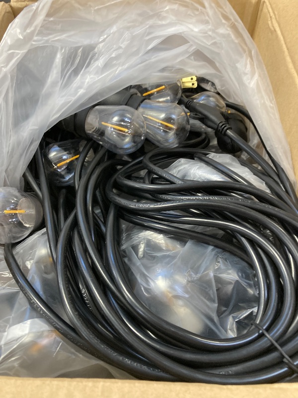 Photo 1 of Lakumu Outdoor String Lights 96FT(48×2), Commercial Grade Heavy Duty Patio Lights with Dimmable S14 Shatterproof LED Bulbs, Linkable Waterproof Bistro Lights for Outside Deck Backyard Cafe Market
