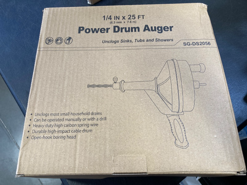 Photo 1 of Drain Auger, Clog Remover with Drill Adapter, 25 Feet Flexible Plumbing Snake Use Manually or Powered for Kitchen,Bathrom and Shower Sink, Comes with Gloves (orange)