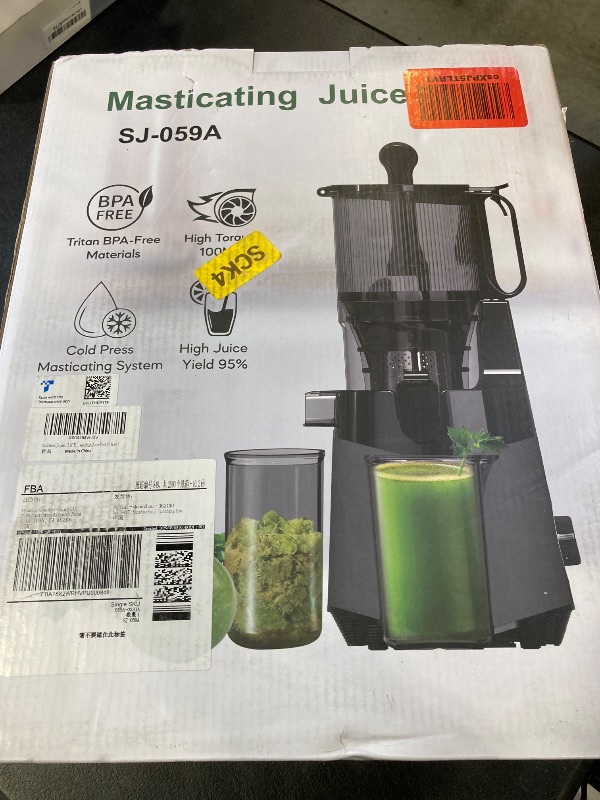 Photo 1 of Cold Press Juicer, 5.3" Wide Feed Chute Juice Extractor Machine with 400W, High Juice Yield, Slow Masticating Juicer for Whole Vegetables & Fruits, Deep Grey