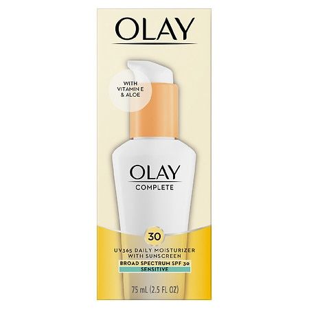 Photo 1 of Olay Face Moisturizer, Complete with Sunscreen SPF 30, Fragrance-Free for Sensistive Skin, Broad Spectrum Sun Protection, Long-Lasting Hydration, Non-Comedogenic - Vitamin E & Aloe - 2.5 Oz 