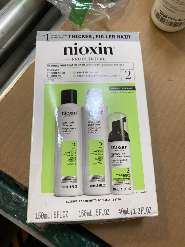 Photo 1 of Nioxin Scalp + Hair Thickening System 2 | For Natural Hair with Progressed Thinning | Boost Hair Density with Niacinamide & Biotin | Trial Size | 1 Month Supply