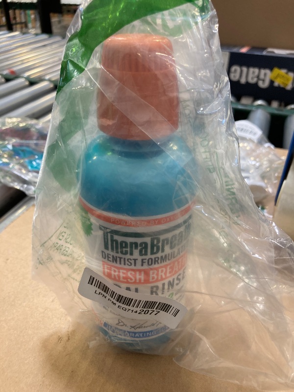 Photo 1 of USED TheraBreath Fresh Breath Mouthwash, Icy Mint Flavor, Alcohol-Free, 16 Fl Oz