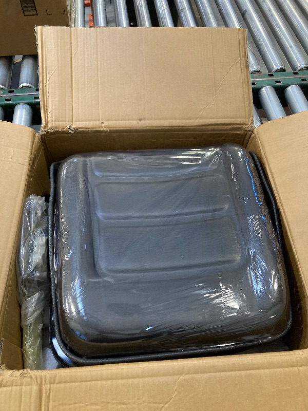 Photo 1 of PVC Forklift Seat Suspension Tractor Seat with 140° Adjustable Back Angle | Black | Fits Excavator Forklift, Tractor, Skid Loader, Backhoe Dozer Telehandler, Heavy Mechanical Seat
