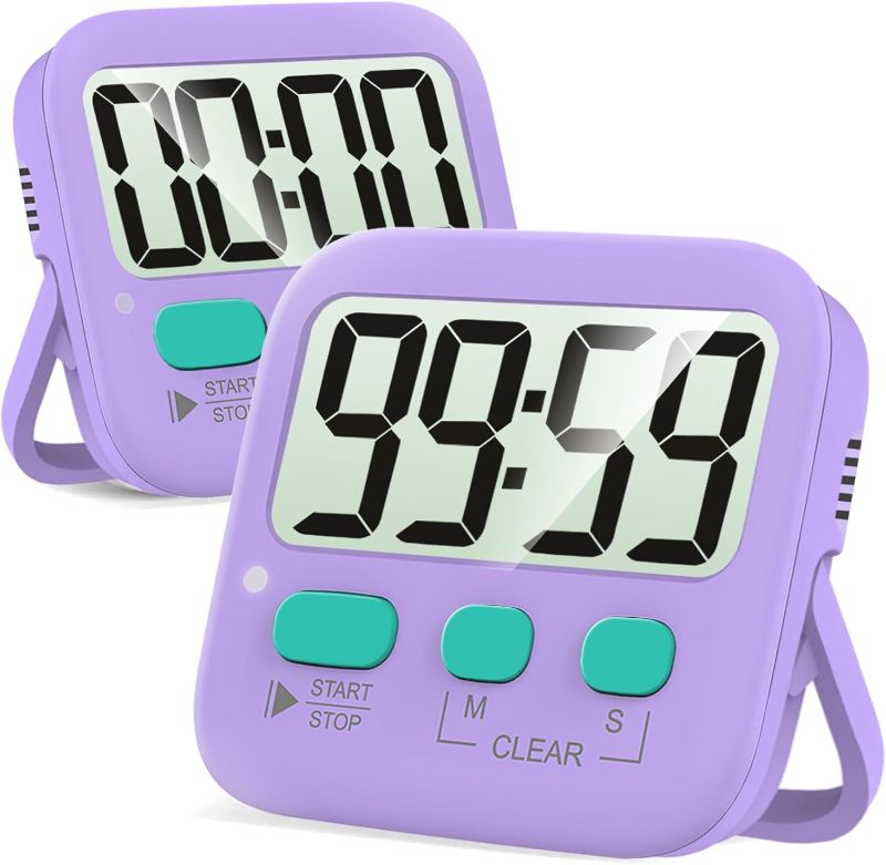 Photo 1 of Antonki 2 Pack Digital Timer for Kids, Magnetic Countdown Kitchen Timers for Cooking, Egg, Classroom, Teacher, Exercise, Study, Oven - Battery Included
