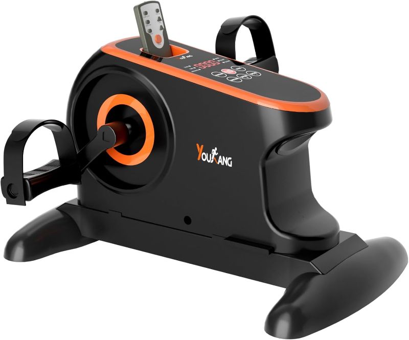 Photo 1 of Under Desk Bike, Electric Pedal Exerciser for Seniors & Rehab Training with 12-Level Speed Adjustment, Motorized Arm/Leg Fitness Equipment with Smart Safety Stop & Free Arm/Hand Support Straps

