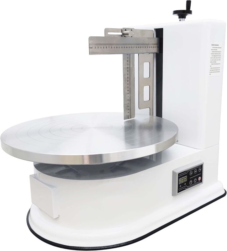 Photo 1 of Cake Cream Spreader Machine 4-16inch Electric Cake Decorating Machine Cake Cream Coating Spreading for Birthday Cake Bread Cream Jam White 110V
