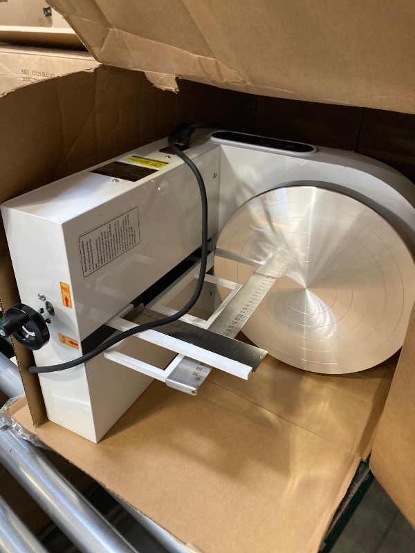 Photo 1 of Cake Cream Spreader Machine 4-16inch Electric Cake Decorating Machine Cake Cream Coating Spreading for Birthday Cake Bread Cream Jam White 110V
