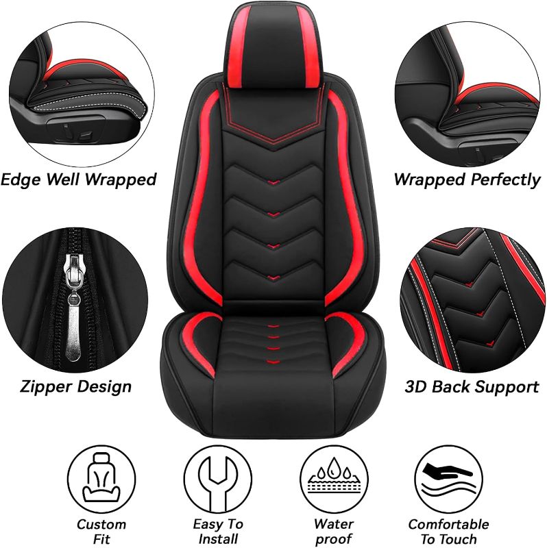Photo 1 of Car Seat Covers for Nissan Titan 2004-2025, Waterproof Nappa Leather Seat Cover Seat Covers Front Sets.(2 Seats/Red)
