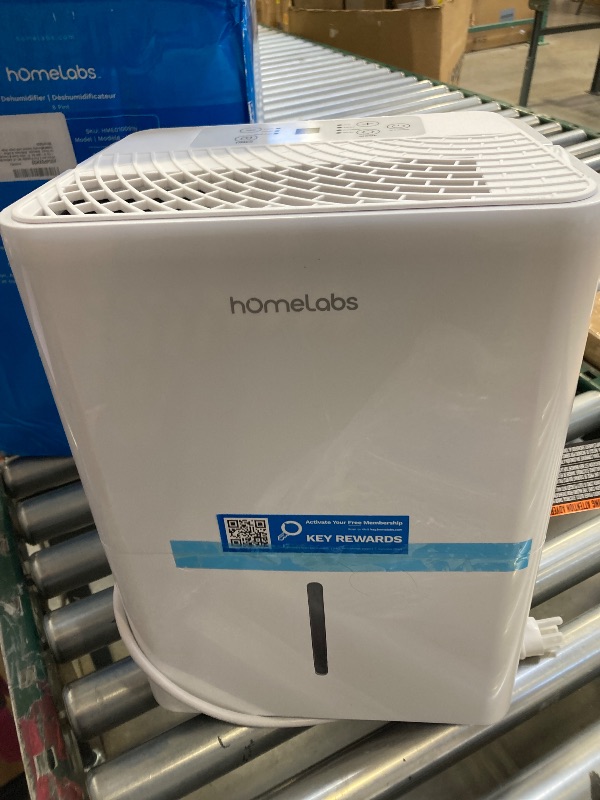 Photo 1 of hOmeLabs 8 Pint Wi-Fi Dehumidifier for up to 1,800 Sq Ft Rooms (MAX 24 Pint at 95°F, 90% RH) – Ultra Quiet, Compact Design with Smart Controls and Drain Hose
