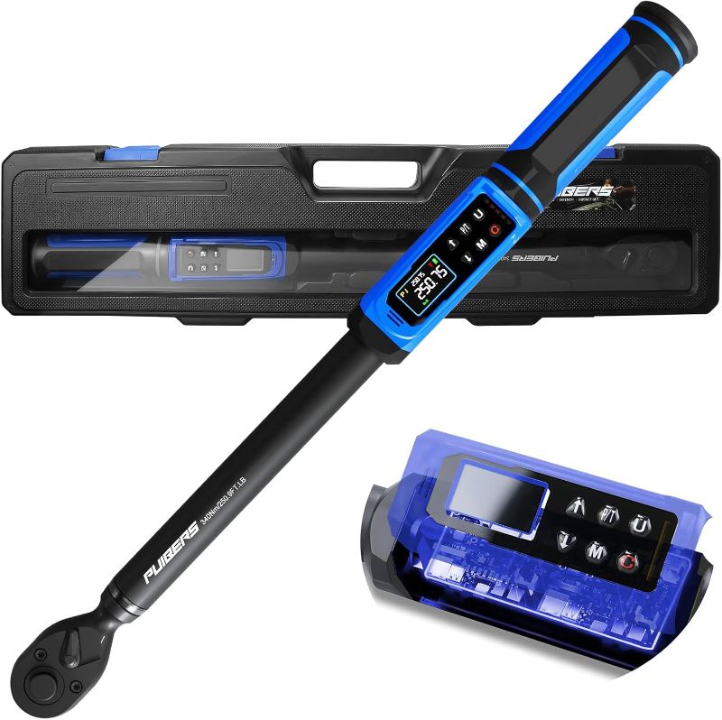 Photo 1 of Digital Torque Wrench 1/2" Drive 3.8-250.8FT.LB (5-340Nm),Electronic Torque Wrench ±1% High Accuracy,5 Units LCD with Buzzer & LED Alerts For Car Bike Moto Truck
