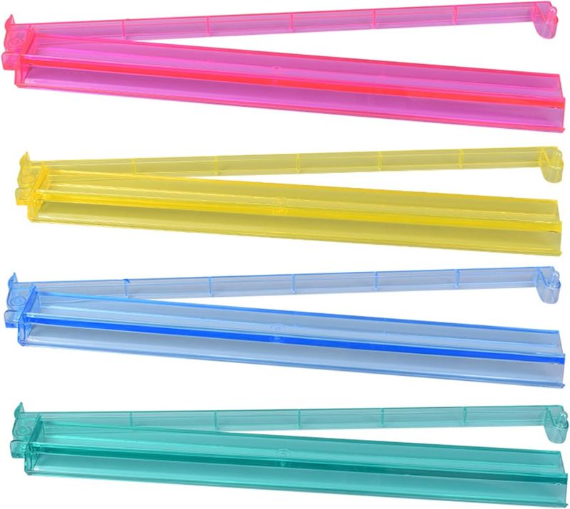 Photo 1 of 4 Pcs Mahjong Racks with Pushers, All-in-One Tile Rack & Pusher,Modern Clear Acrylic American Majiang Tile Racks,Multi Color
