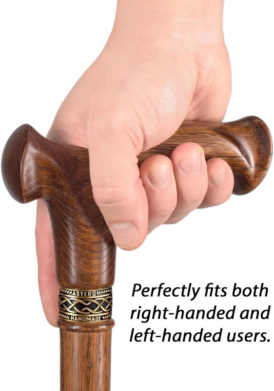 Photo 1 of Asterom Walking Cane  39" Handmade Wooden Canes  Heavy Duty Walking Sticks for Seniors – Fashionable Wood Cane
