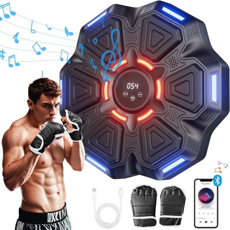 Photo 1 of 2025 New Music Boxing Machine?Smart Bluetooth Boxing Machine?Music Punch Machine for Kids and Adults?Boxing Music Trainer?Equipment for Home, Office, Gym?Black?
