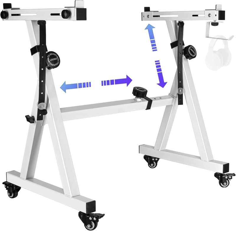 Photo 1 of Universal Z-style Heavy-Duty Piano Keyboard Stand - Adjustable and Portable for 61/88 Keys (White)
