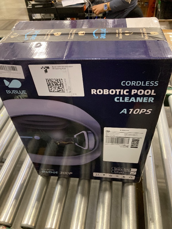 Photo 1 of Bubot 300P Robotic Pool Cleaner, Cordless Pool Vacuum with Industry Leading Suction Power, Bluehole Tech, DirtLock Tech, Smart Sensor for Above-Ground Flat Pools up to 850 Sq.Ft, Silver
