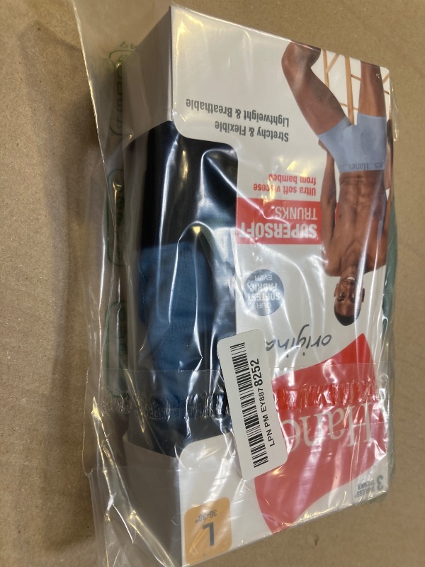Photo 1 of Hanes Men's Supersoft Underwear, Viscose from Bamboo, Trunks and Boxer Briefs, Blue/Green/Black