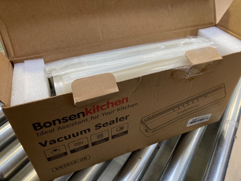 Photo 1 of Bonsenkitchen Vacuum Sealer Machine, Multi-Functional Food Sealer with 50 Vacuum Bags & 1 Roll for Food Storage, Built-in Cutter, Black