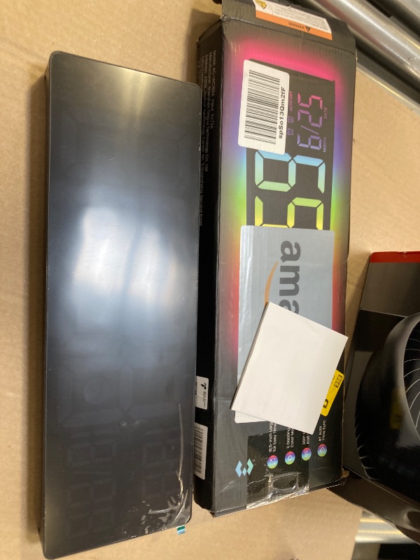 Photo 1 of EASYERA 16.5" Large Digital Wall Clock with BT Sync, RGB Lights with 11 Scenes Mode Remote Control, Dual Alarms with Big LED Display, Auto DST, Temperature for Classroom Gaming