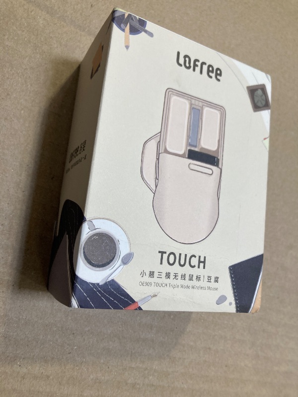 Photo 1 of LOFREE Touch PBT Wireless Mouse with USB Receiver, Bluetooth, Wired Connection, Rechargeable, 4000 DPI with OLED Screen Compatible with Glass Surface for Mac Windows PC Notebook/Tofu White 2025