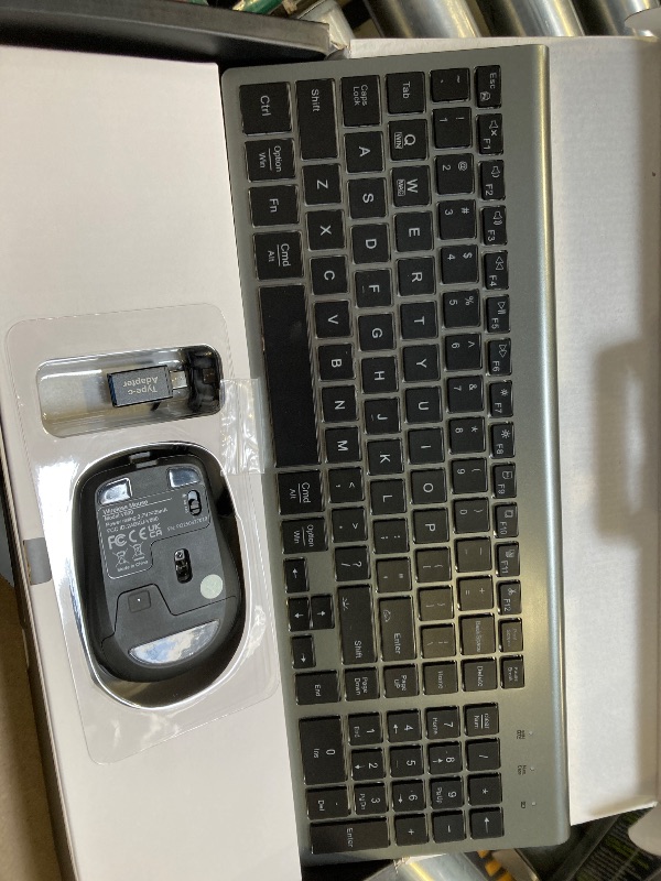 Photo 1 of SABLUTE Wireless Keyboard and Mouse Combo Backlit - Compact Quiet Keyboard with RGB Mouse, Rechargeable, Slim, Sleep Mode, Portable Cordless Keyboard Mouse Set for Mac, Windows, Laptop (Space Gray)