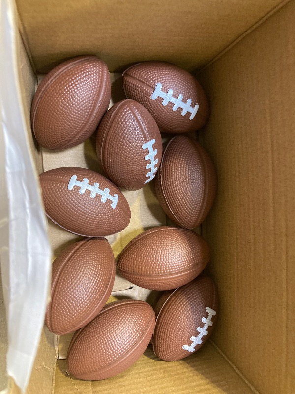 Photo 1 of Blulu 9pcs only  --- Mini Foam Football 2.17" Mini Football Party Favor Stress Ball Bulk Small Foam Sports Valentines Ball for Birthday Carnival Reward Party Bag Gift Filler(Dark Brown)